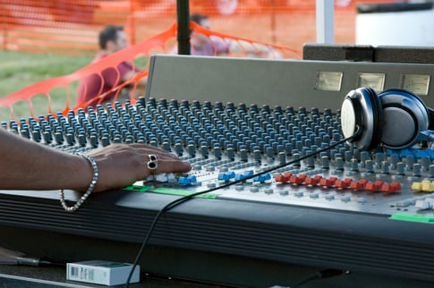 Hand on sound board